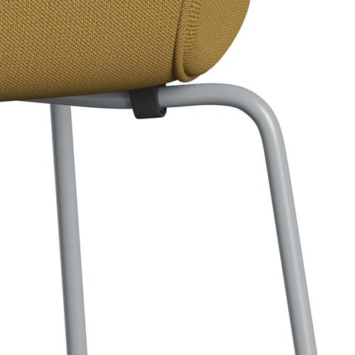 Fritz Hansen 3107 chaise complète complète, gris argenté / capture de moutarde