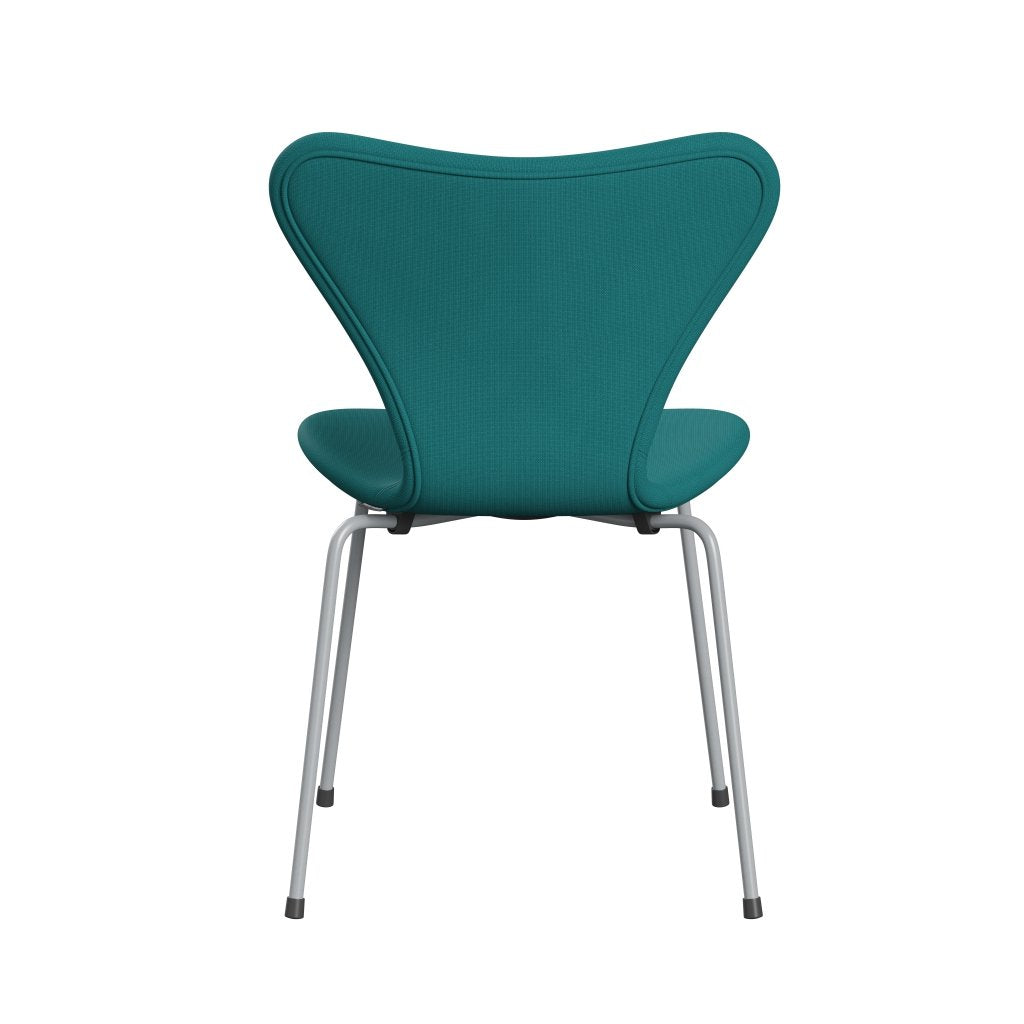 Fritz Hansen 3107 chaise complète complète, gris argenté / renommée turquoise (F67016)