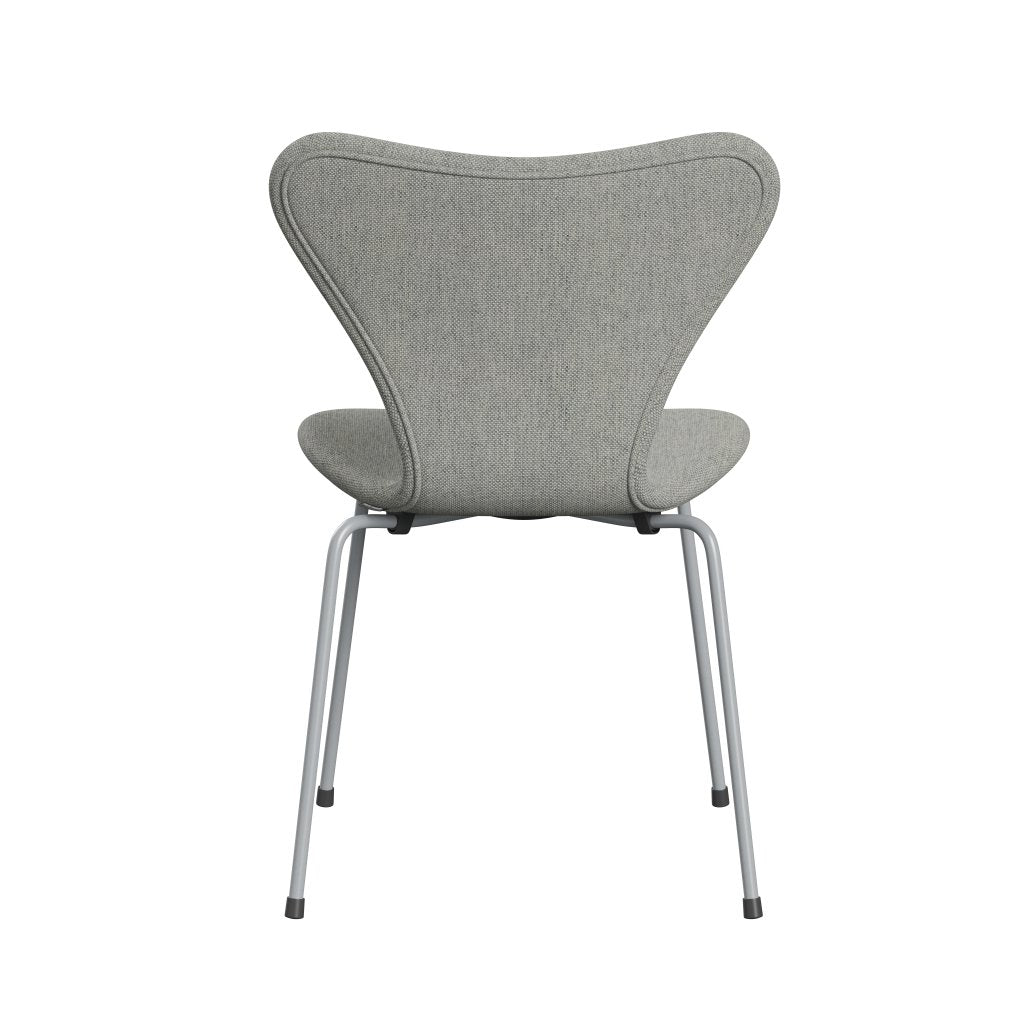 Fritz Hansen 3107 Stuhl Vollpolsterung, Silbergrau/Hallingdal Weiß/Grau