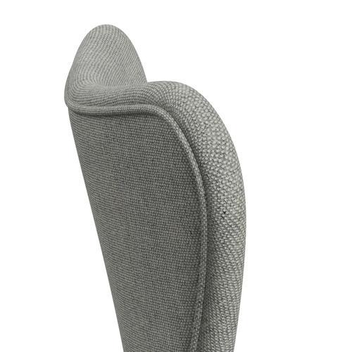 Fritz Hansen 3107 Chair Full Upholstery, Silver Grey/Hallingdal White/Grey