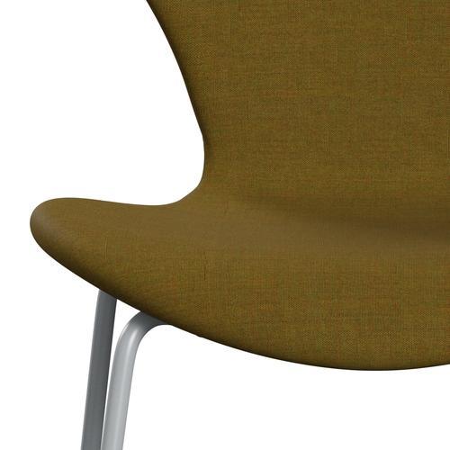 Fritz Hansen 3107 stoel Volledige bekleding, zilvergrijs/remix oranje groen