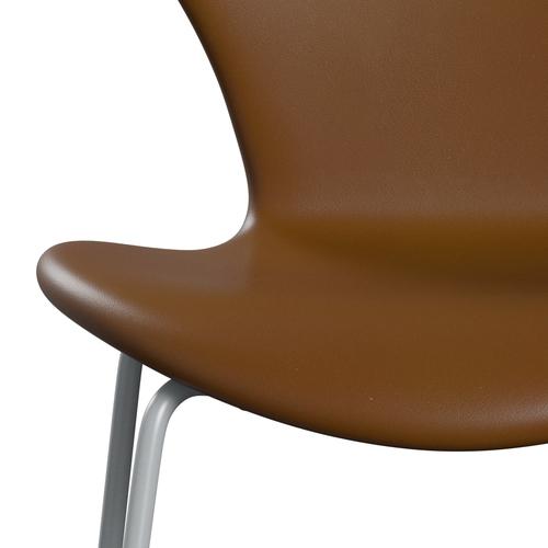 Fritz Hansen 3107 stoel Volledige bekleding, zilvergrijs/zachte walnoot