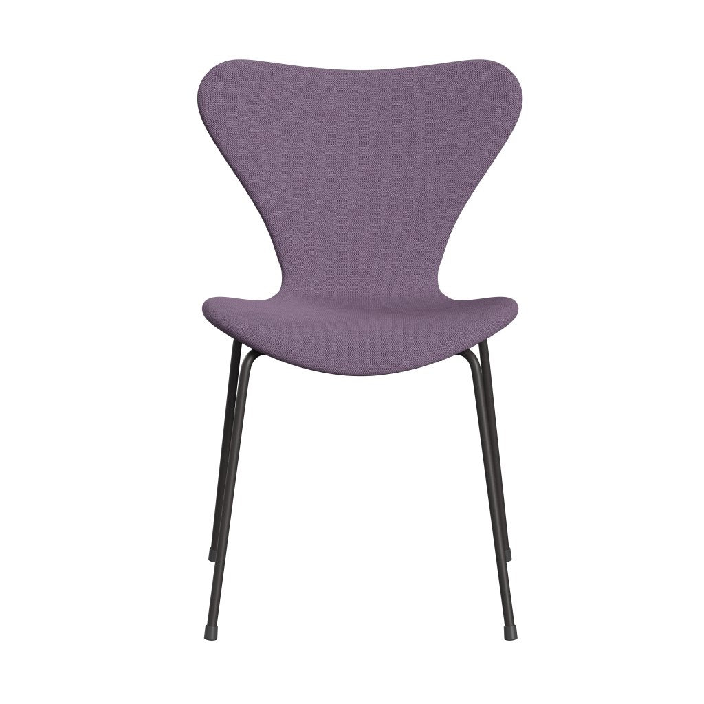 Fritz Hansen 3107 chaise pleine d'ameublement, graphite chaud / capture léger violet