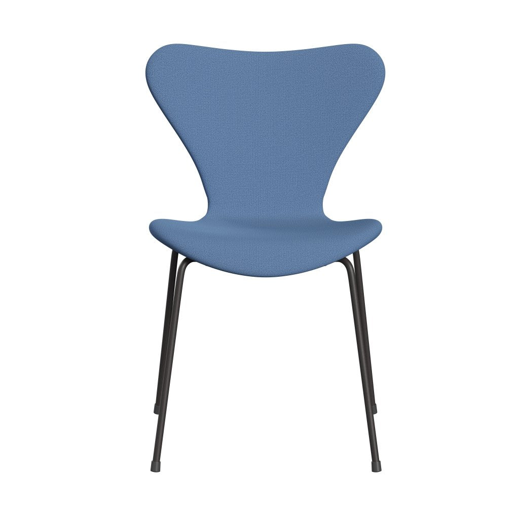 Fritz Hansen 3107 sedia piena tappezzeria, grafite calda/cattura blu istantanea