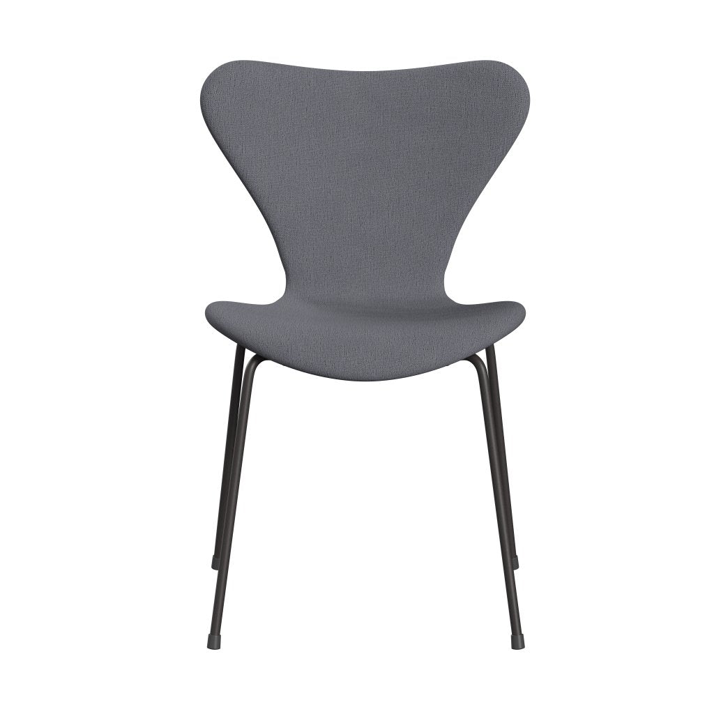 Fritz Hansen 3107 sedia piena tappezzeria, grafite calda/cristiano grigio chiaro