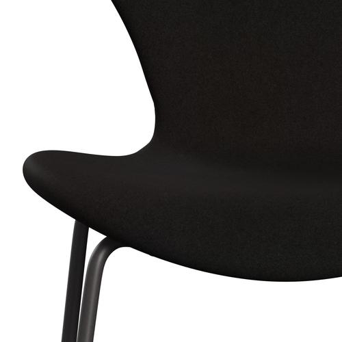 Fritz Hansen 3107 chaise complète complète, graphite chaud / Divina Brown foncé (Div384)