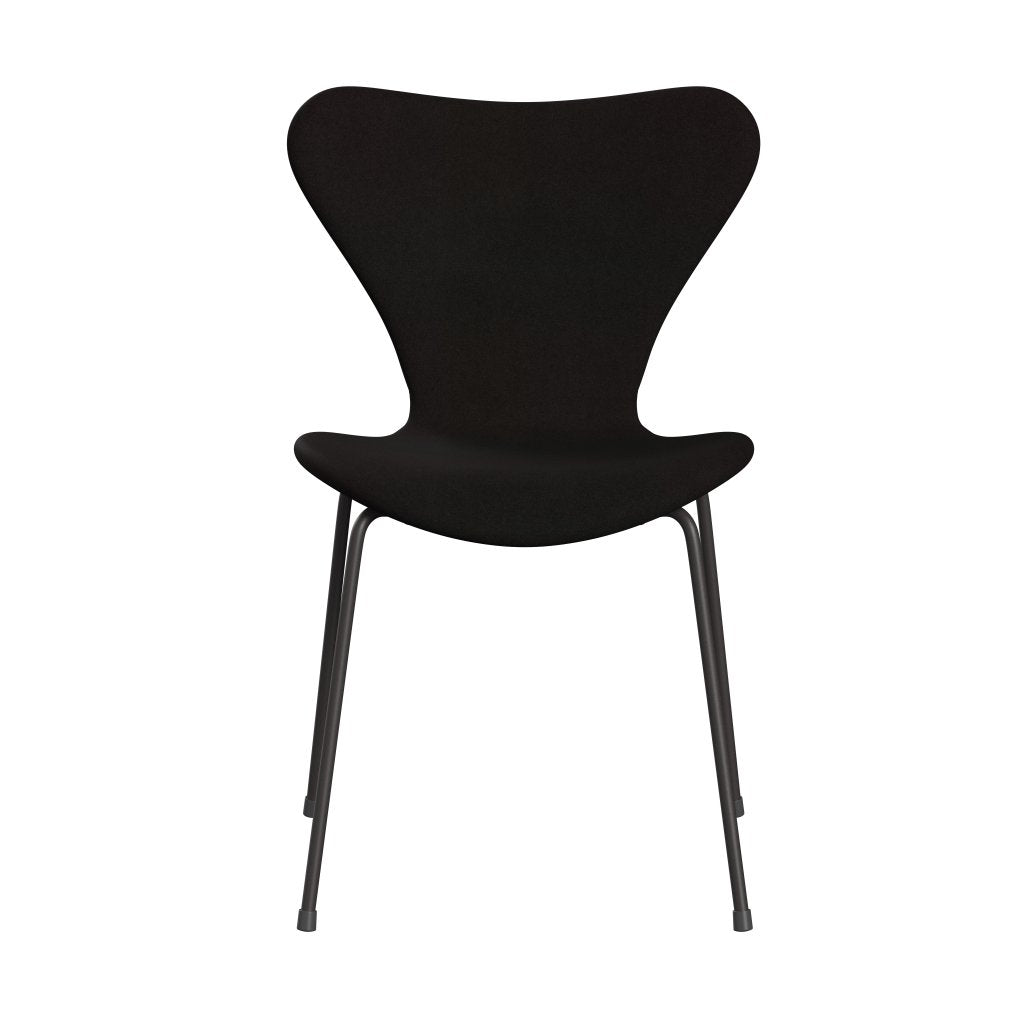 Fritz Hansen 3107 chaise complète complète, graphite chaud / Divina Brown foncé (Div384)