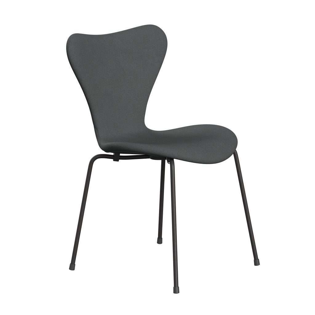 Fritz Hansen 3107 chaise complète complète, graphite chaud / divina gris foncé