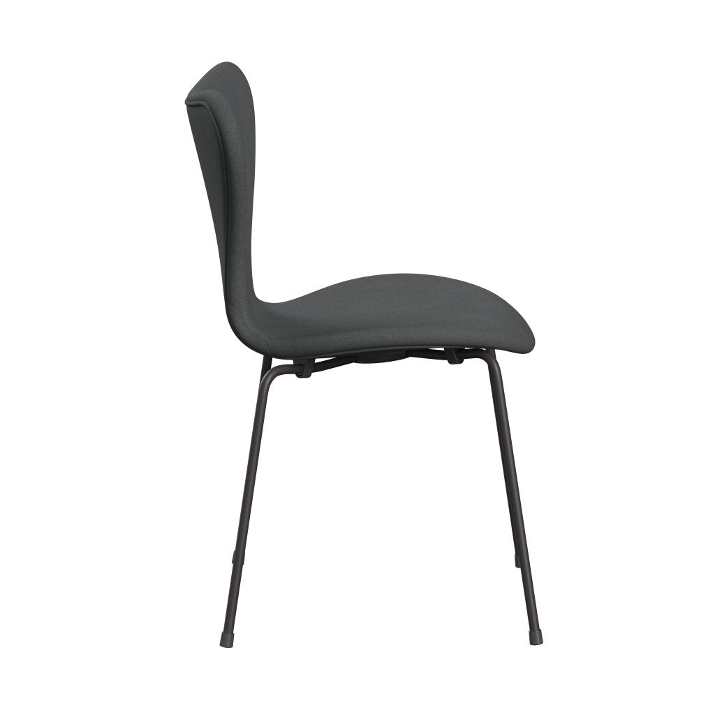 Fritz Hansen 3107 chaise complète complète, graphite chaud / divina gris foncé