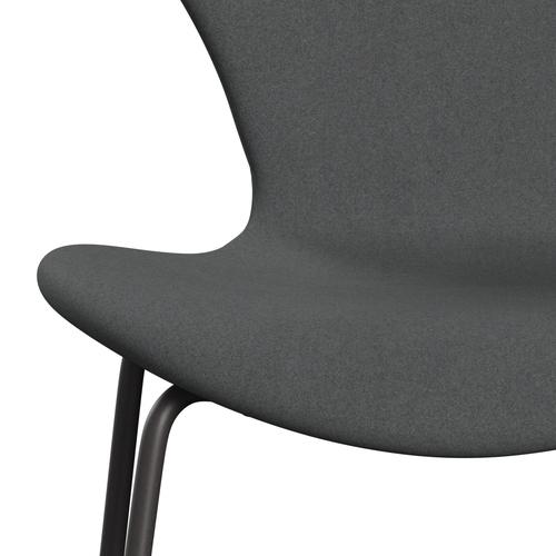 Fritz Hansen 3107 chaise complète complète, graphite chaud / divina gris foncé