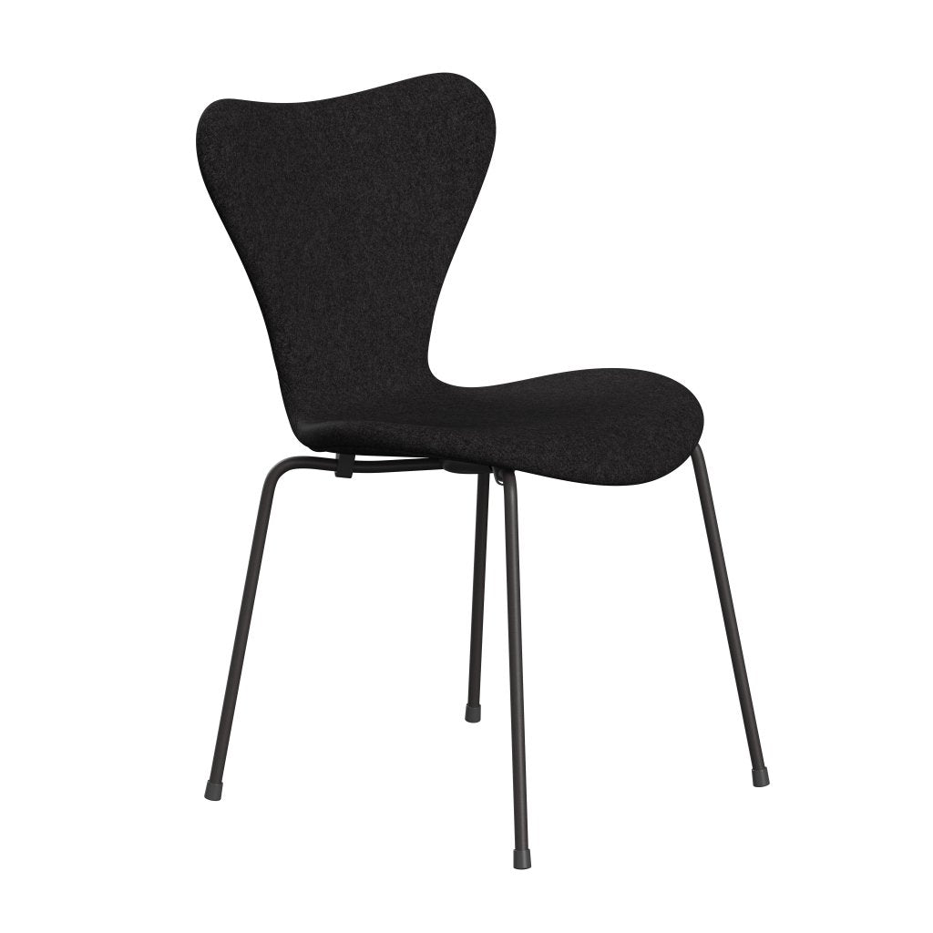 Fritz Hansen 3107 sedia piena tappezzeria, grafite calda/divina md grigio scuro