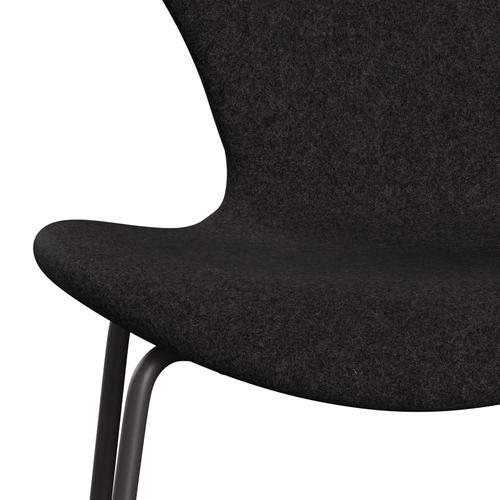 Fritz Hansen 3107 chaise complète complète, graphite chaud / divina md gris foncé