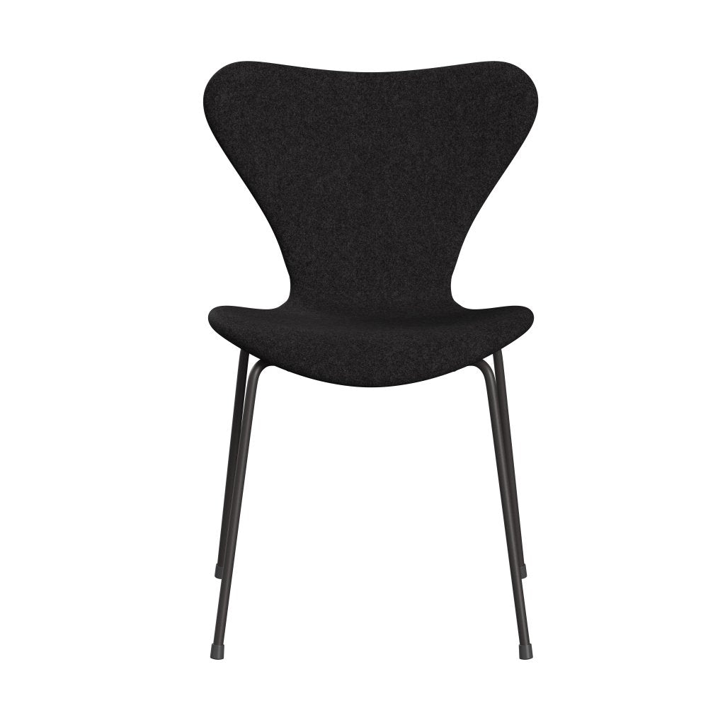 Fritz Hansen 3107 sedia piena tappezzeria, grafite calda/divina md grigio scuro