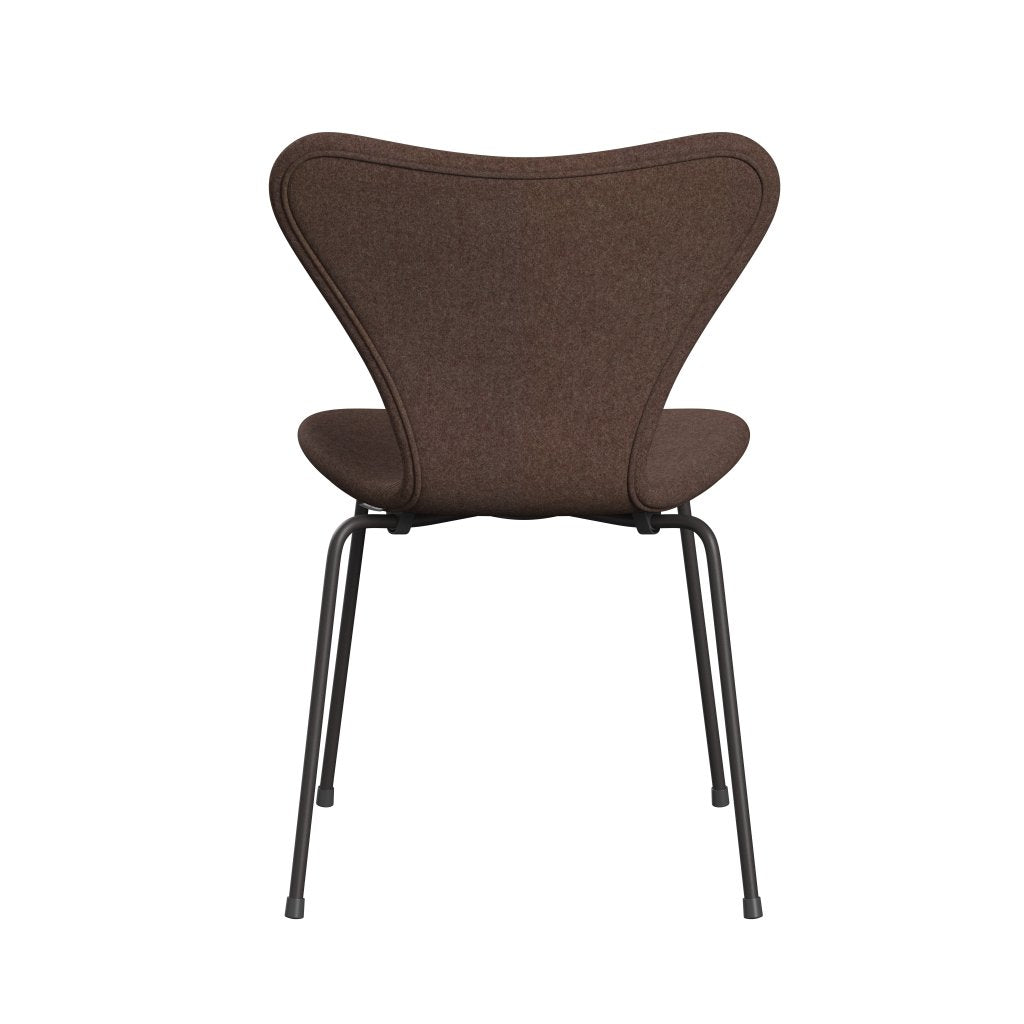 Fritz Hansen 3107 chaise complète complète, graphite chaud / divina md noisette