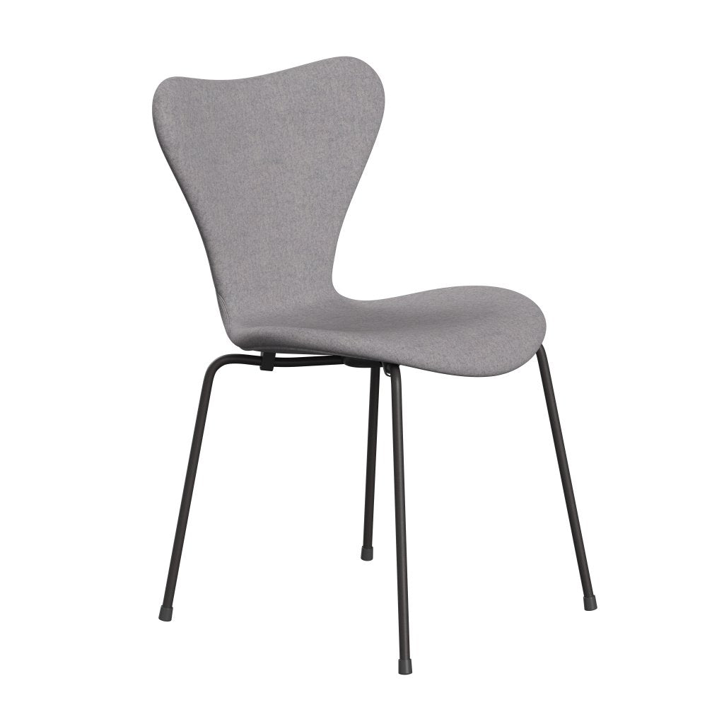 Fritz Hansen 3107 chaise complète complète, graphite chaud / divina md gris clair