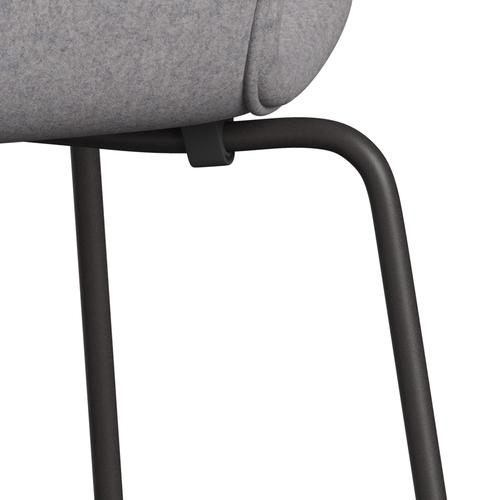 Fritz Hansen 3107 chaise complète complète, graphite chaud / divina md gris clair