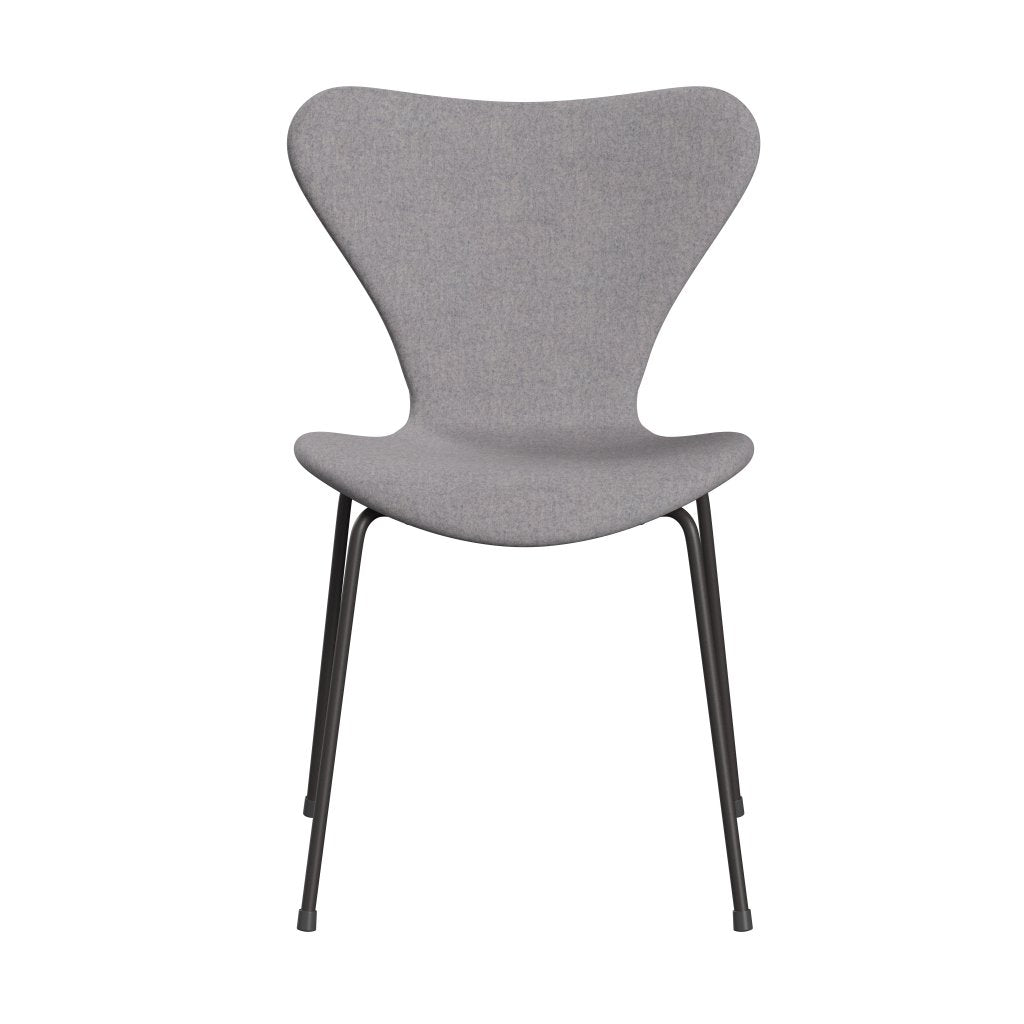 Fritz Hansen 3107 chaise complète complète, graphite chaud / divina md gris clair