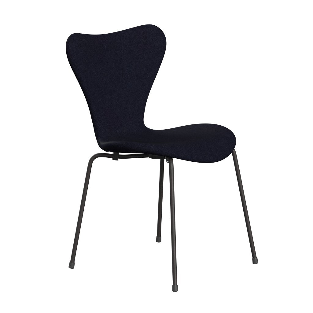 Fritz Hansen 3107 Stol Fuld polstring, varm grafit/Divina MD Navy mørk