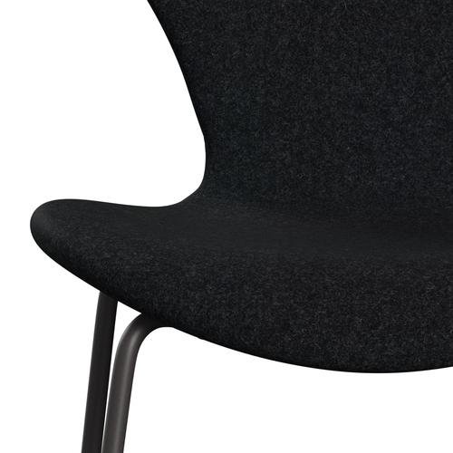 Fritz Hansen 3107 chaise complète complète, graphite chaud / divina md noir