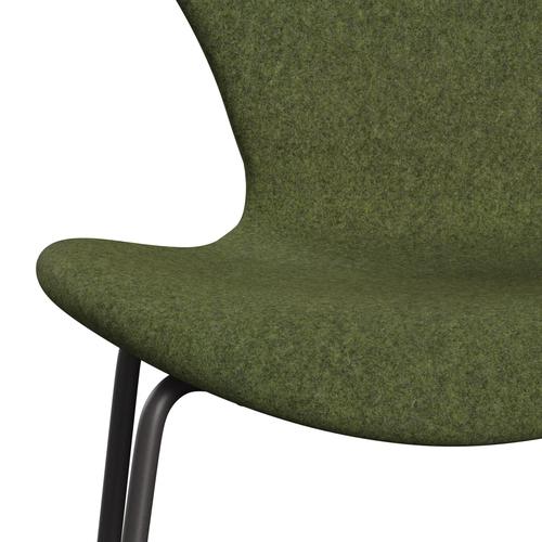 Fritz Hansen 3107 chaise complète complète, graphite chaud / divina md wintergreen