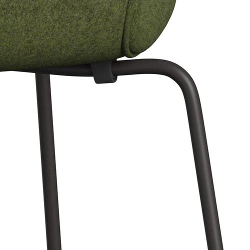 Fritz Hansen 3107 chaise complète complète, graphite chaud / divina md wintergreen