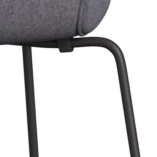 Fritz Hansen 3107 sedia piena tappezzeria, calda grafite/Divina MD morbido blu grigio