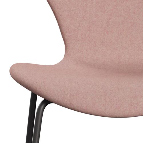 Fritz Hansen 3107 chaise complète complète, graphite chaud / divina md rose doux