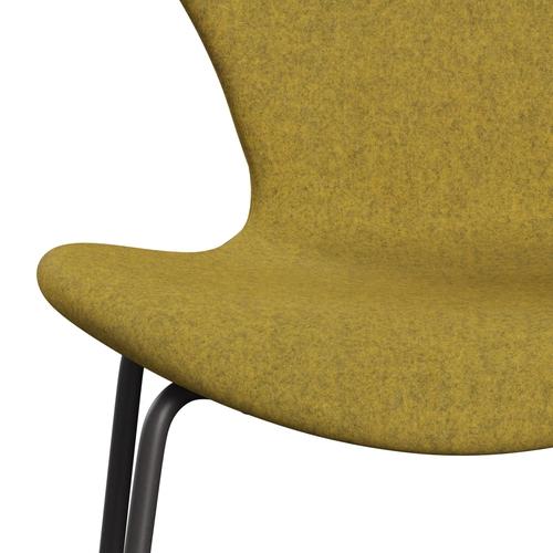 Fritz Hansen 3107 chaise complète complète, graphite chaud / divina melange jaune