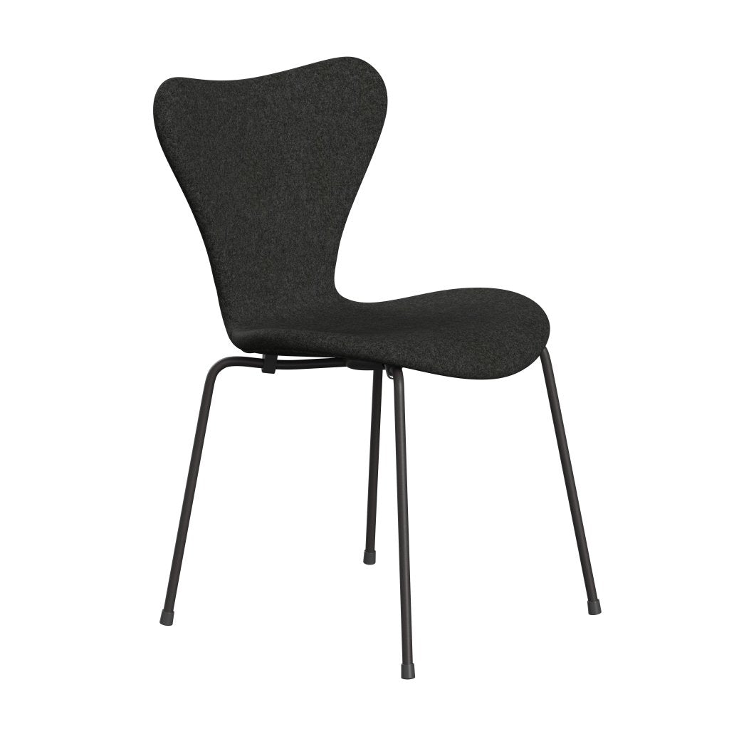 Fritz Hansen 3107 chaise complète complète, graphite chaud / divina melange gris