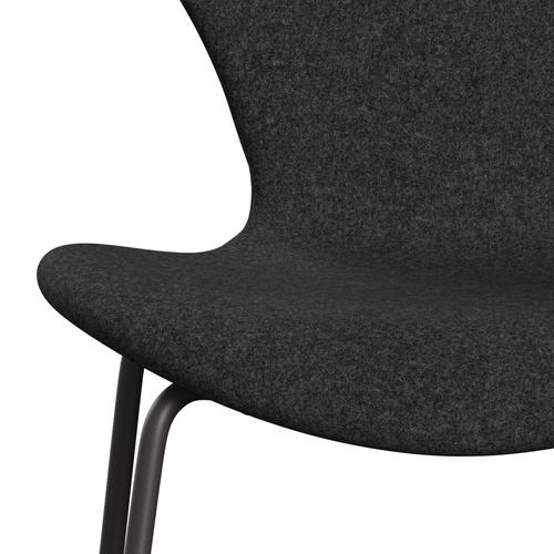 Fritz Hansen 3107 chaise complète complète, graphite chaud / divina melange gris