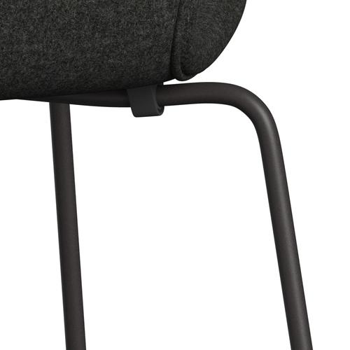 Fritz Hansen 3107 chaise complète complète, graphite chaud / divina melange gris