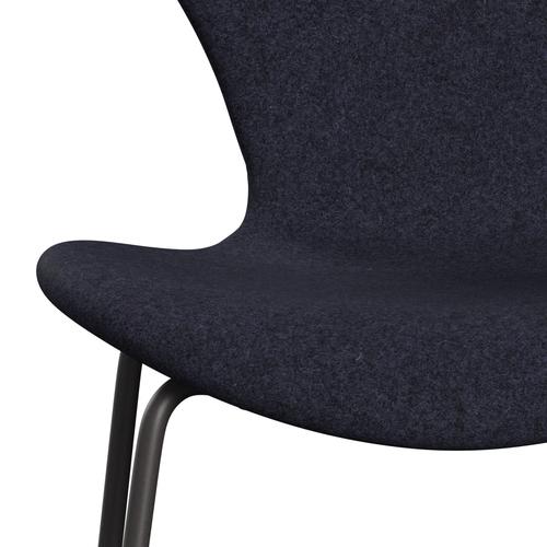 Fritz Hansen 3107 chaise complète complète, graphite chaud / divina melange gris / violet