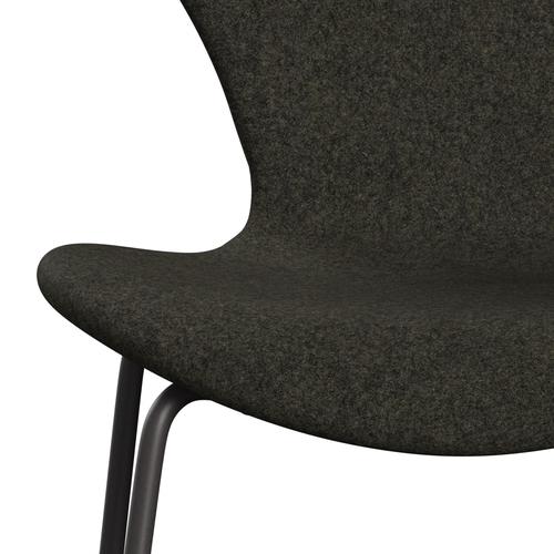 Fritz Hansen 3107 Silla tapicería completa, grafito cálido/divina melange gris marrón