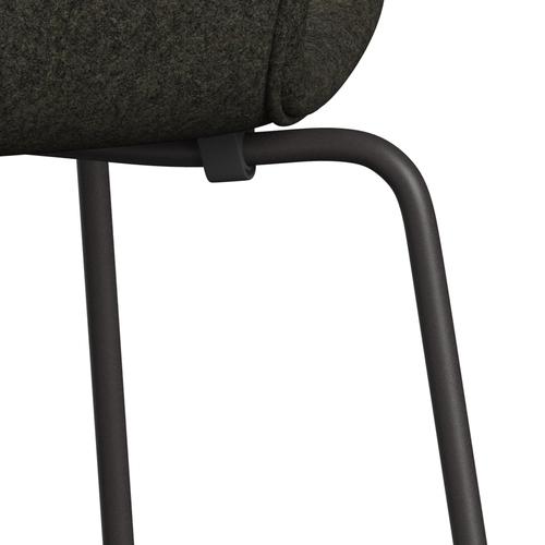 Fritz Hansen 3107 chaise complète complète, graphite chaud / divina melange brun gris