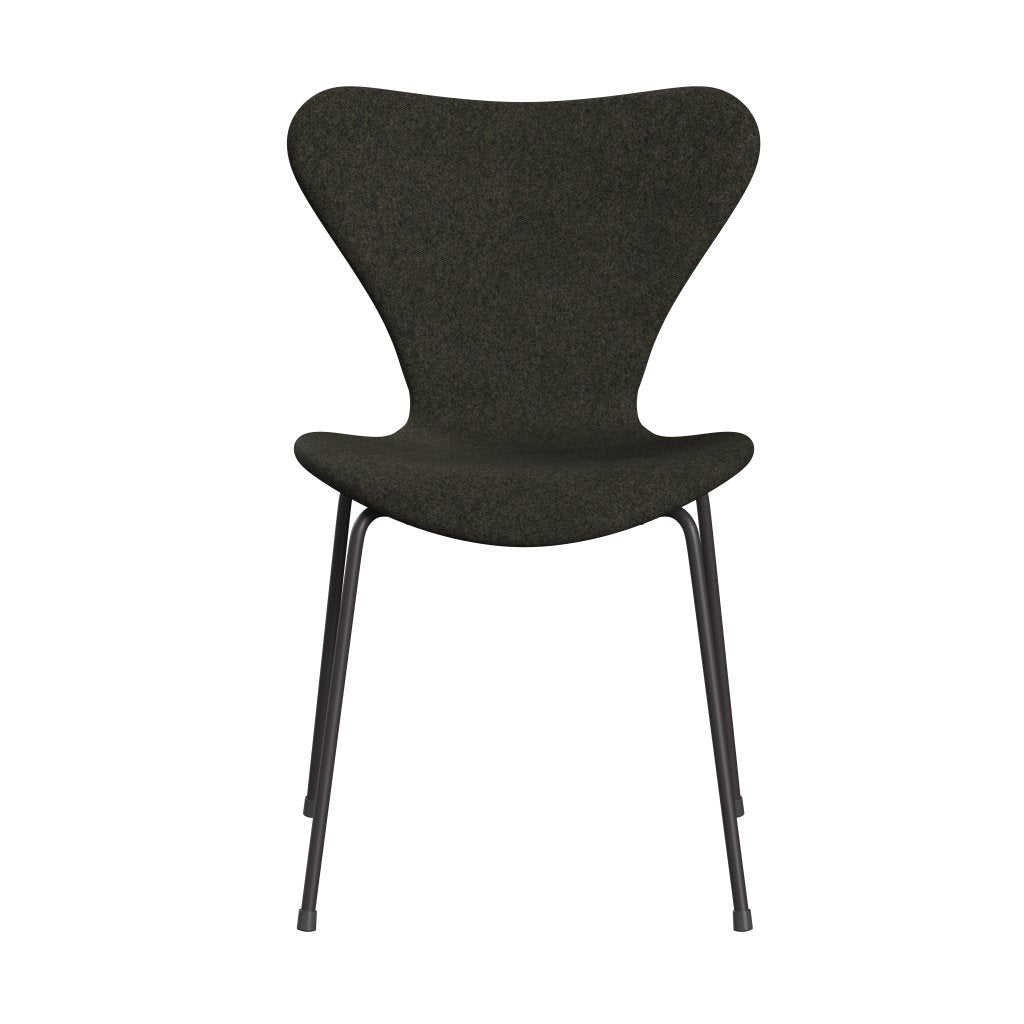 Fritz Hansen 3107 sedia piena tappezzeria, calda grafite/Divina melange marrone grigio