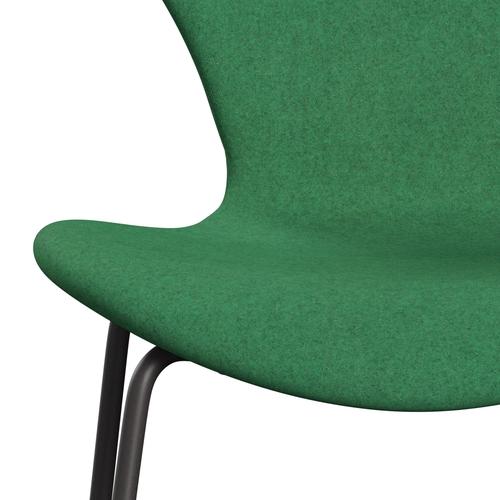 Fritz Hansen 3107 chaise complète complète, graphite chaud / divina melange vert