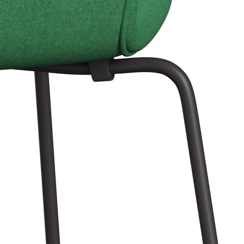 Fritz Hansen 3107 chaise complète complète, graphite chaud / divina melange vert