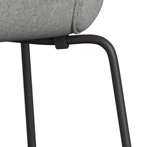 Fritz Hansen 3107 Silla tapicería completa, grafito cálido/Divina melange gris claro