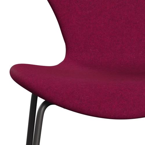 Fritz Hansen 3107 stol full møbeltrekk, varm grafitt/divina melange leppestift rosa