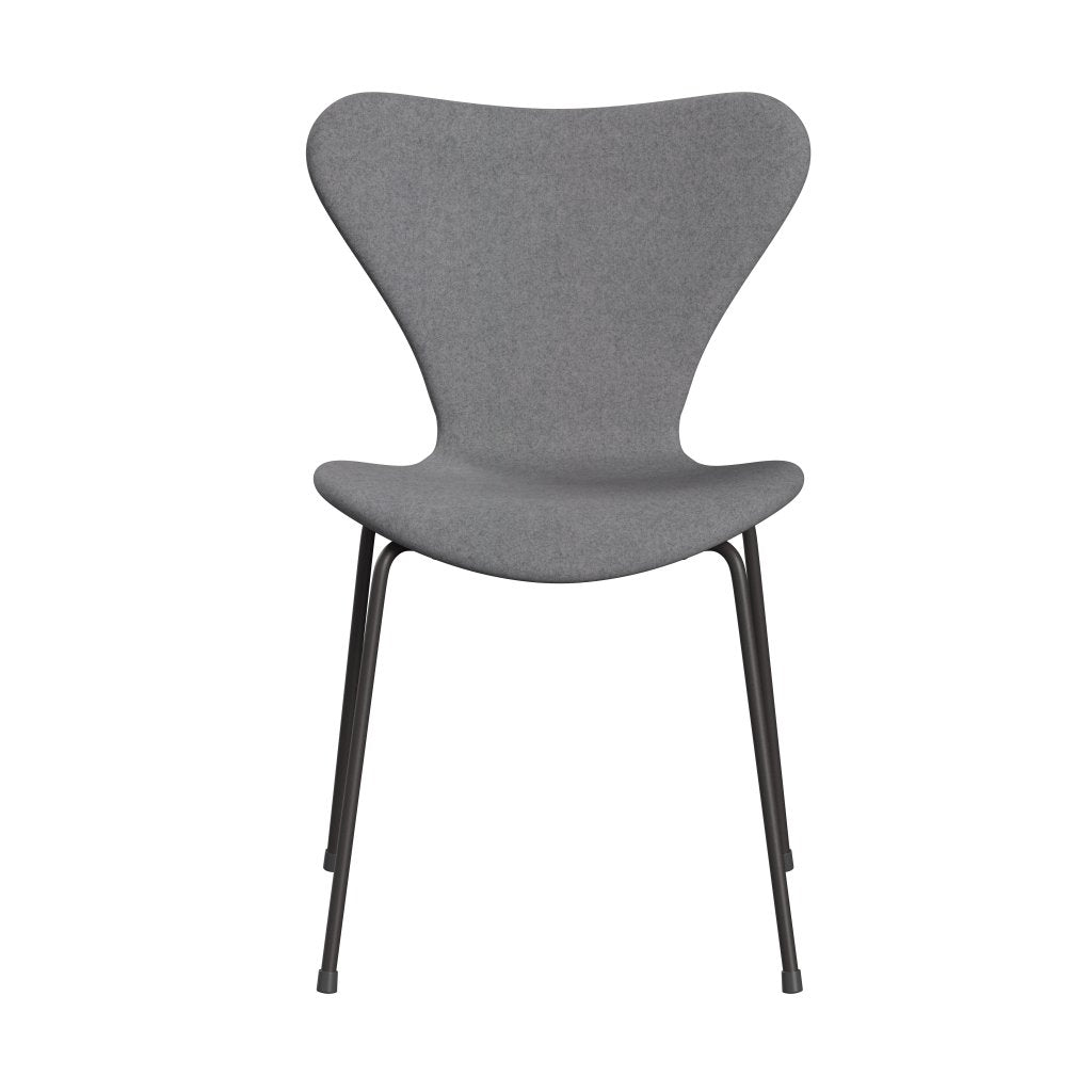 Fritz Hansen 3107 sedia piena rivestimento, calda grafite/Divina melange grigio