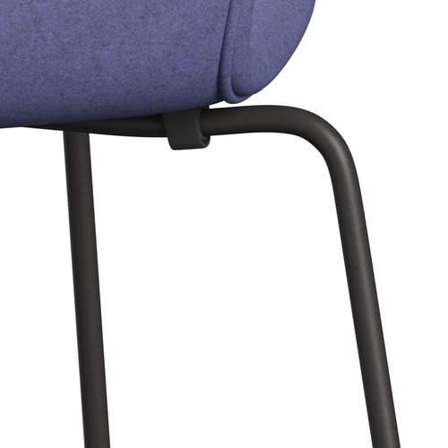 Fritz Hansen 3107 chaise complète complète, graphite chaud / divina melange violet lumière