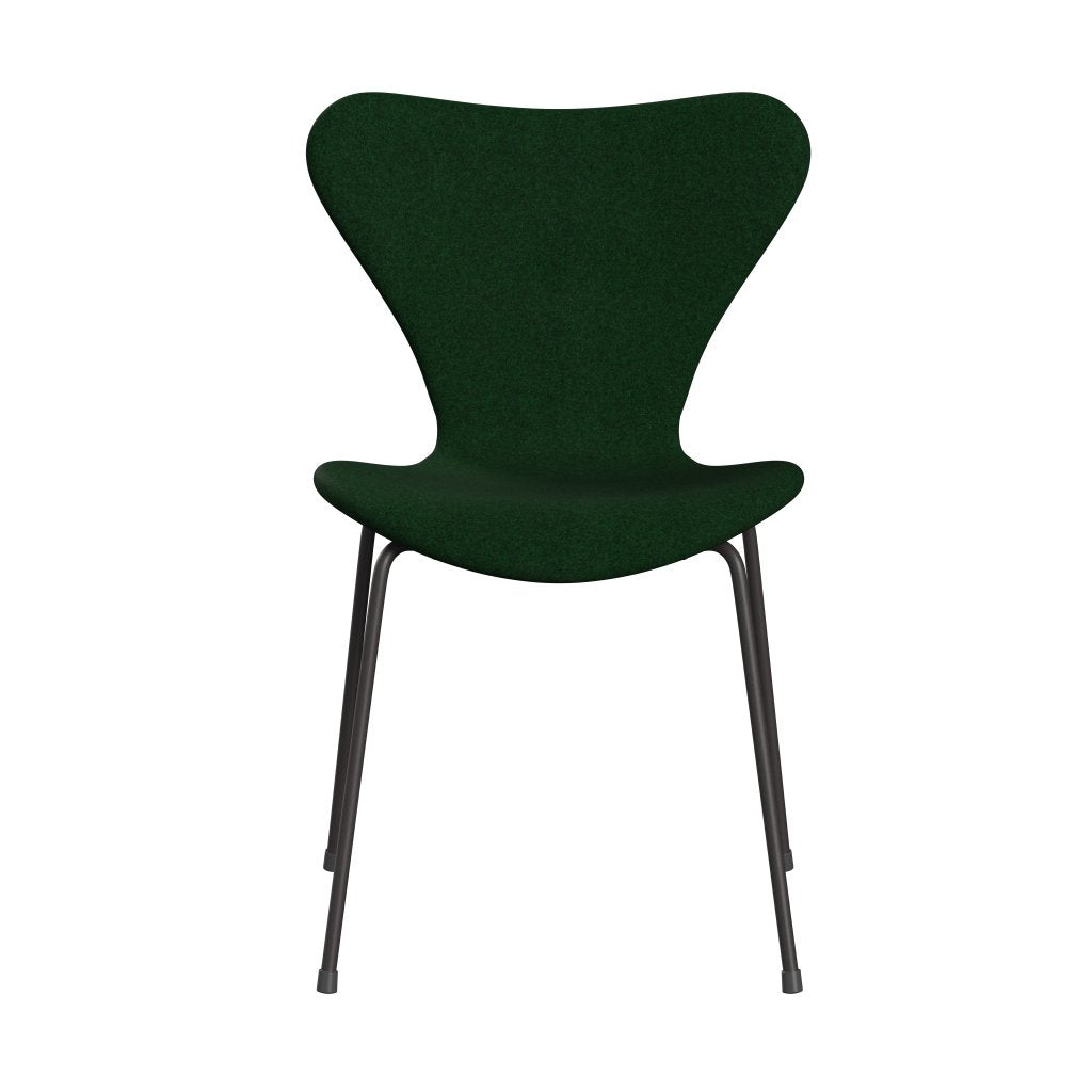 Fritz Hansen 3107 Tuolin täysi verhoilu, lämmin grafiitti/Divina Melange Forest Green