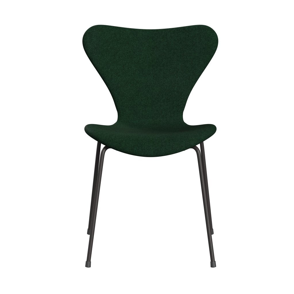 Fritz Hansen 3107 sedia piena rivestimento, calda grafite/divina melange calda verde scuro