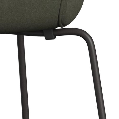 Fritz Hansen 3107 chaise complète complète, graphite chaud / divina Green militaire