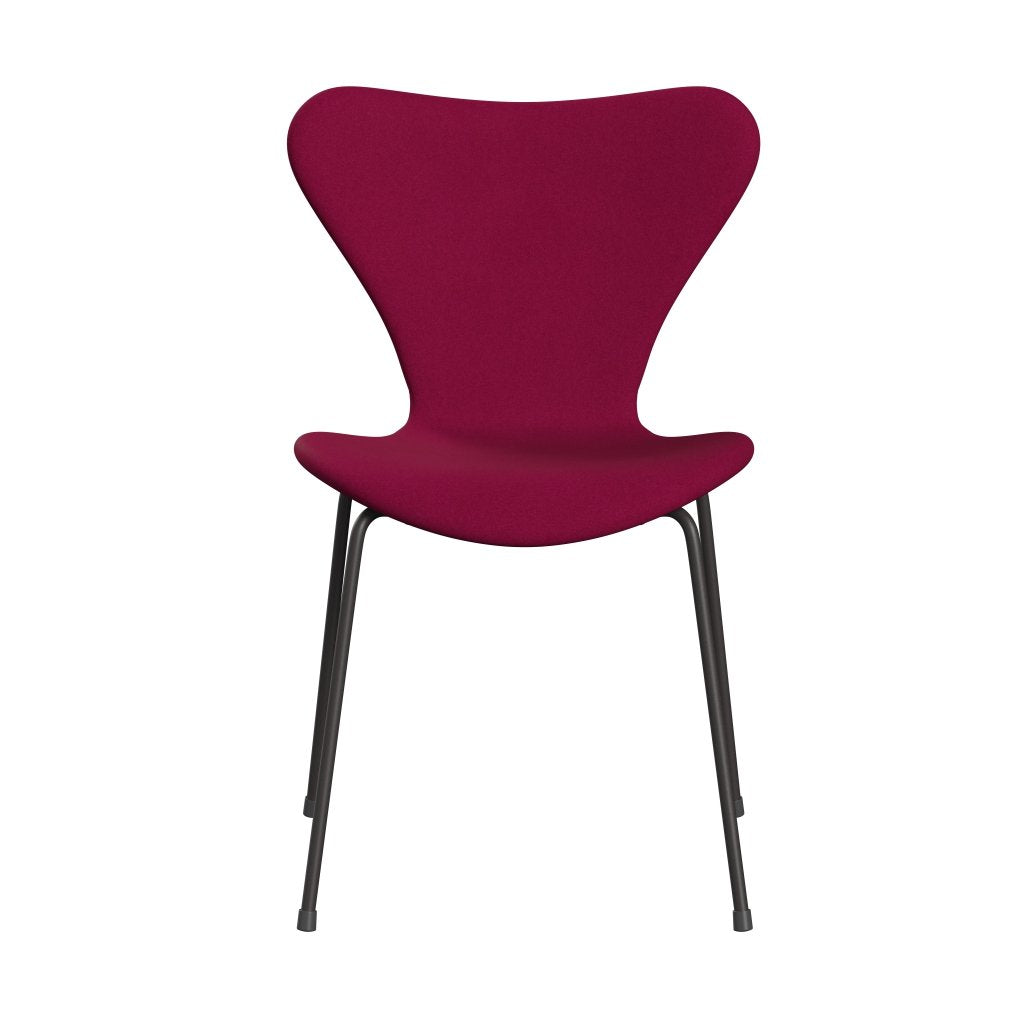 Fritz Hansen 3107 sedia piena tappezzeria, grafite calda/divina rosa scuro