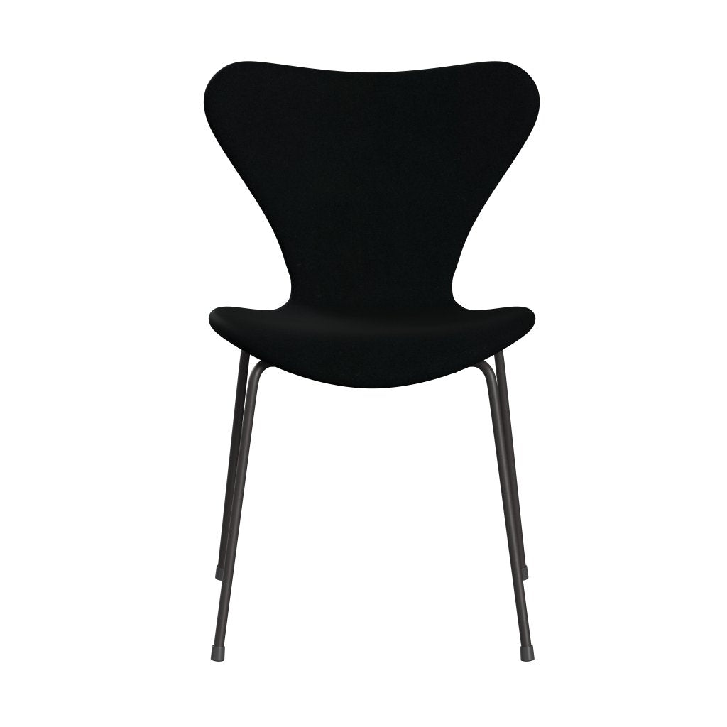 Fritz Hansen 3107 chaise complète complète, graphite chaud / divina noir