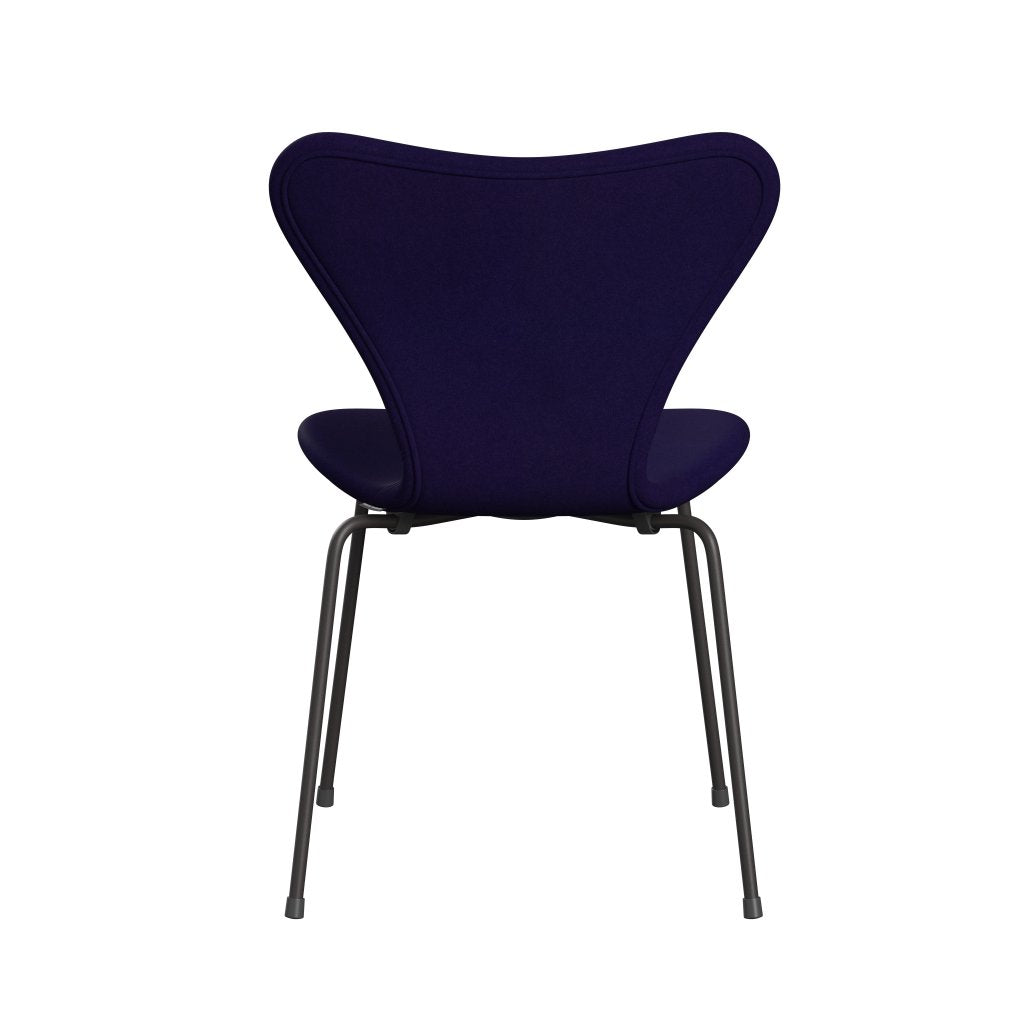 Fritz Hansen 3107 chaise complète complète, graphite chaud / Divina Violet Dark (Div692)