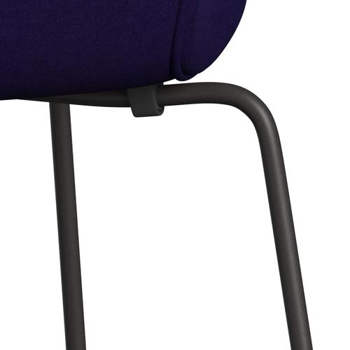 Fritz Hansen 3107 chaise complète complète, graphite chaud / Divina Violet Dark (Div692)