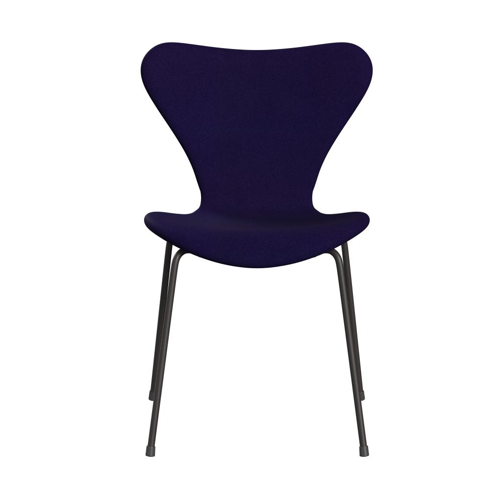 Fritz Hansen 3107 chaise complète complète, graphite chaud / Divina Violet Dark (Div692)