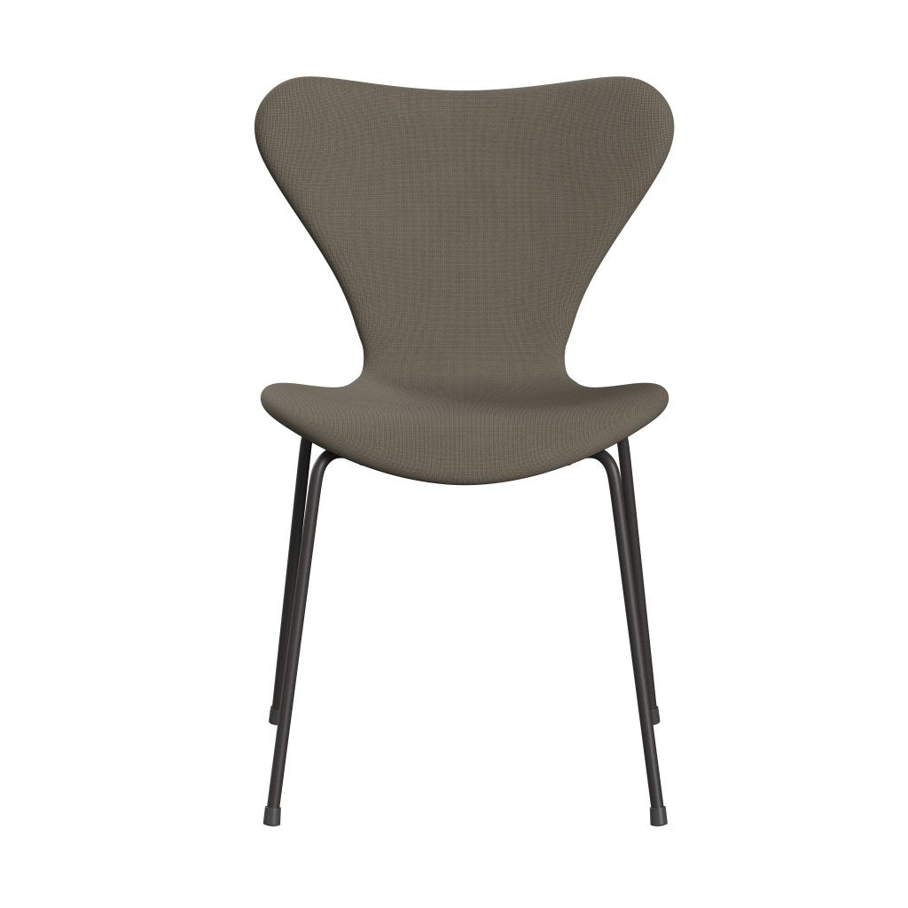 Fritz Hansen 3107 sedia piena tappezzeria, grafite calda/fama beige (F61003)